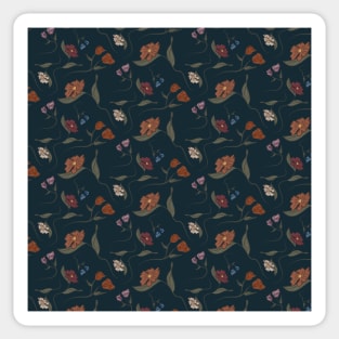 Blue Vintage Flowers Pattern Sticker